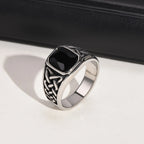 Men's Punk Vintage Rings Retro Viking Knot Rune Signet Bands