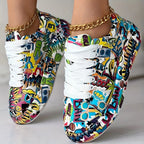 Women's Graffiti All Over Print Sneakers