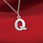 Letters Sterling Silver Necklace Pendant Name Initial