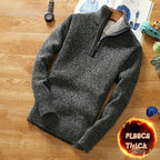 Half-Zipper Fleece Sweater Turtleneck Warm Pullover
