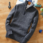 Half-Zipper Fleece Sweater Turtleneck Warm Pullover