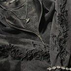 Vine Embroidered Hoodie Gothic Washed Y2K Streetwear
