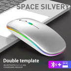 Mute Quiet No-Click Silent Computer Mouse Bluetooth USB Rechargeable