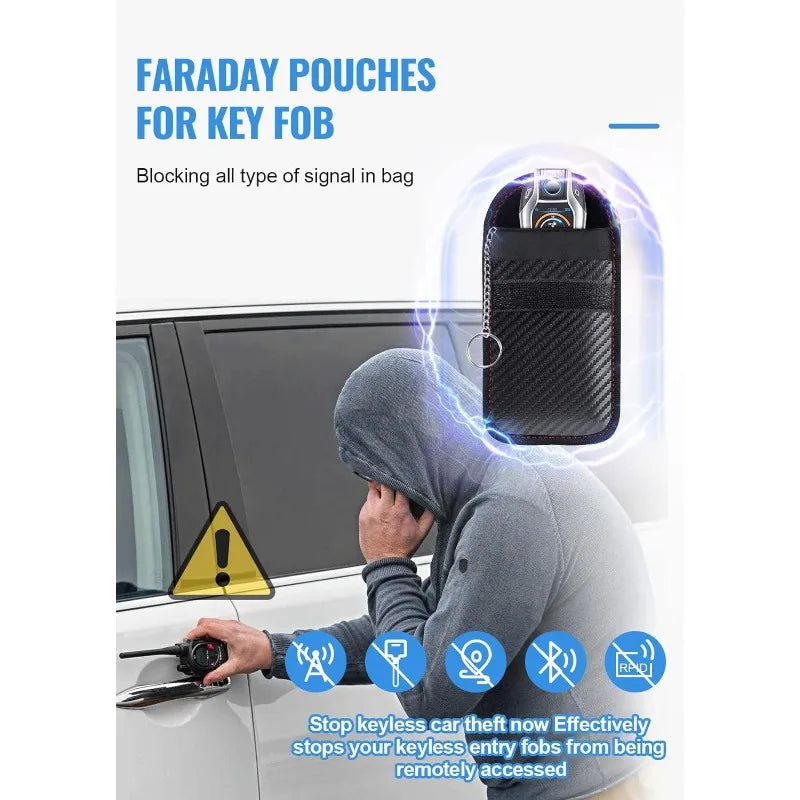 Faraday Car Keys Pouch | Stop Remote RFID Attacks Key Fob Protector Case
