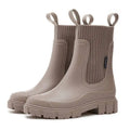 Rain Boots Women's Waterproof Chelsea Heel Chunky Non-Slip