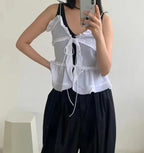 Women's Rave Festival Blouse Chiffon Cami Backless Top