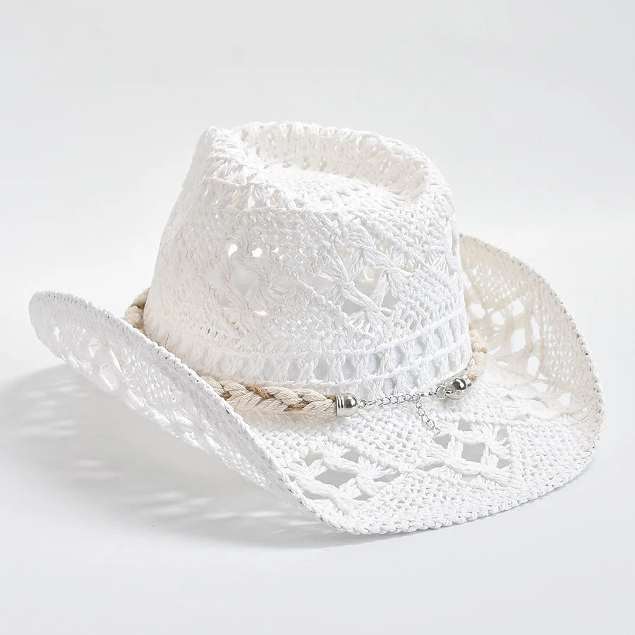 Summer Hand Woven Straw Sun Hat Women's