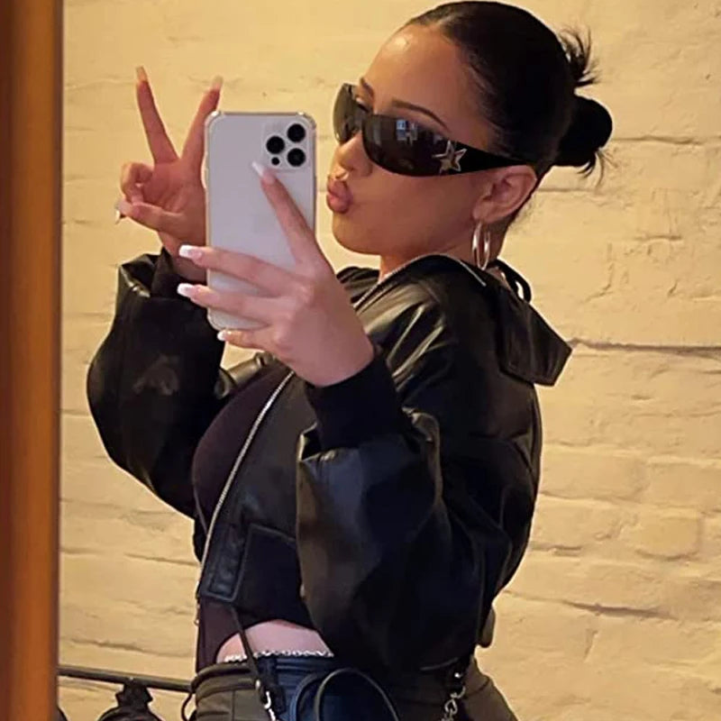 Punk Rebel Rocker Y2K Wrap Hollywood Star Sunglasses