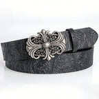 Retro Men's Belt Bohemian Buckle Cross Punk Gothic Extra Long 130cm