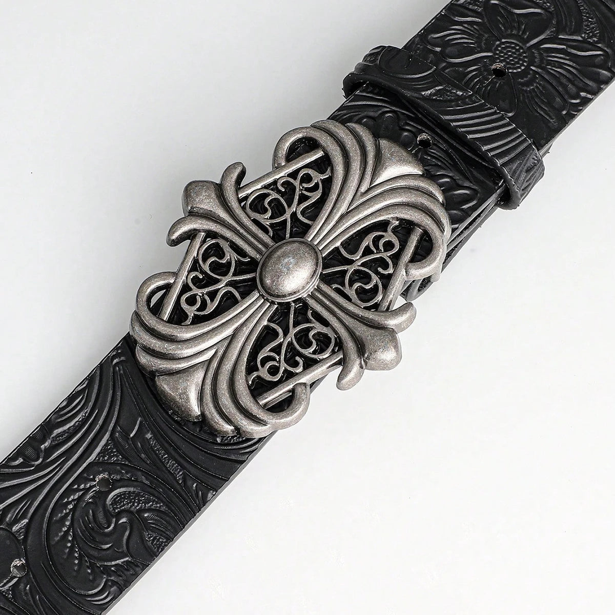 Retro Men's Belt Bohemian Hollow Ornate Buckle Punk Gothic Rock