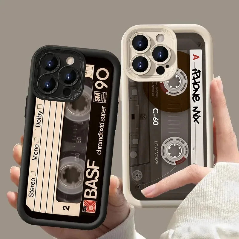 Retro Mix Tape Cassette iPhone Case Old School Shockproof Cover