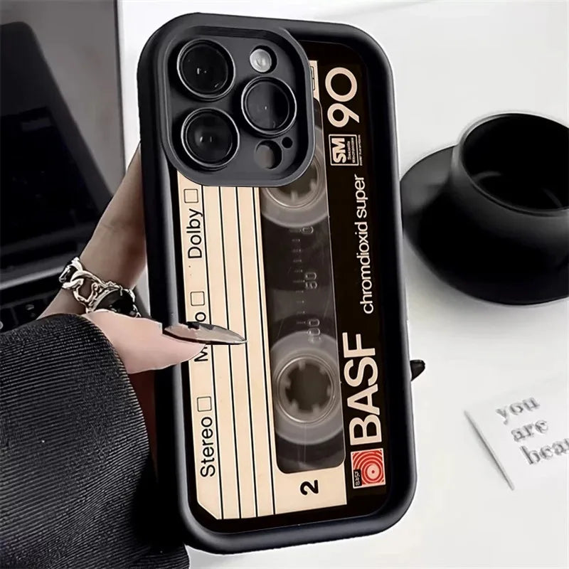 Retro Mix Tape Cassette iPhone Case Old School Shockproof Cover