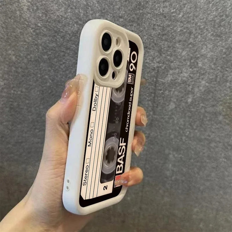 Retro Mix Tape Cassette iPhone Case Old School Shockproof Cover
