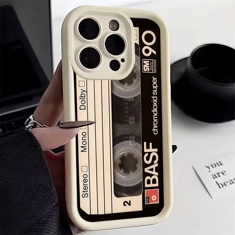 Retro Mix Tape Cassette iPhone Case Old School Shockproof Cover