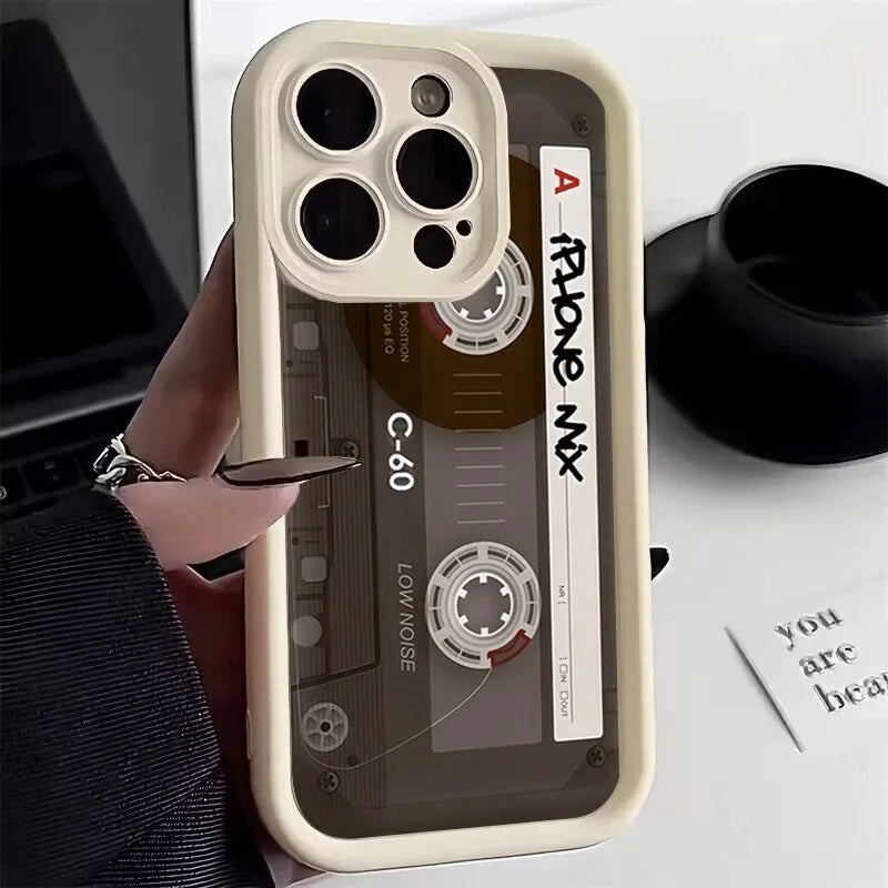 Retro Mix Tape Cassette iPhone Case Old School Shockproof Cover
