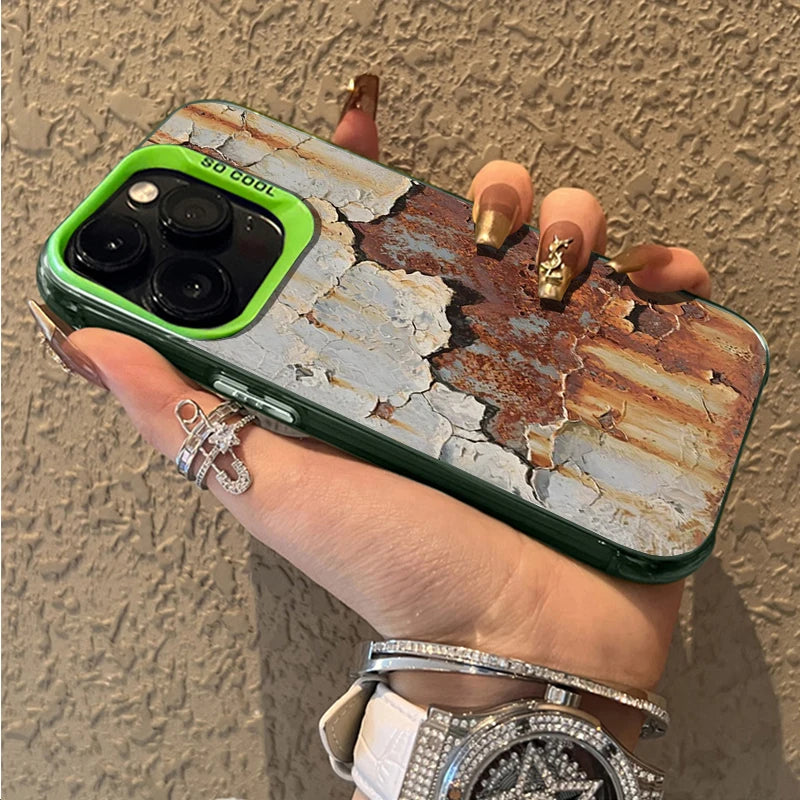 Retro Industrial Style Rusty Phone Case for iPhone 17 16 15 14 13 12 11 Pro Max Mini X XR XSMAX Plus