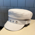 Vintage Beret Cap Retro Military Three Star Hat