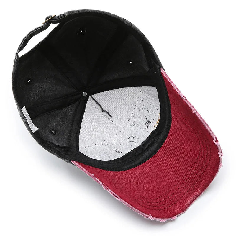 ROCK Washed Baseball Cap Shabby Denim Hat