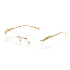 Rimless Sunglasses UV400 Fashion Square Metal Glasses Unisex