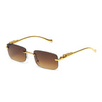 Rimless Sunglasses UV400 Fashion Square Metal Glasses Unisex
