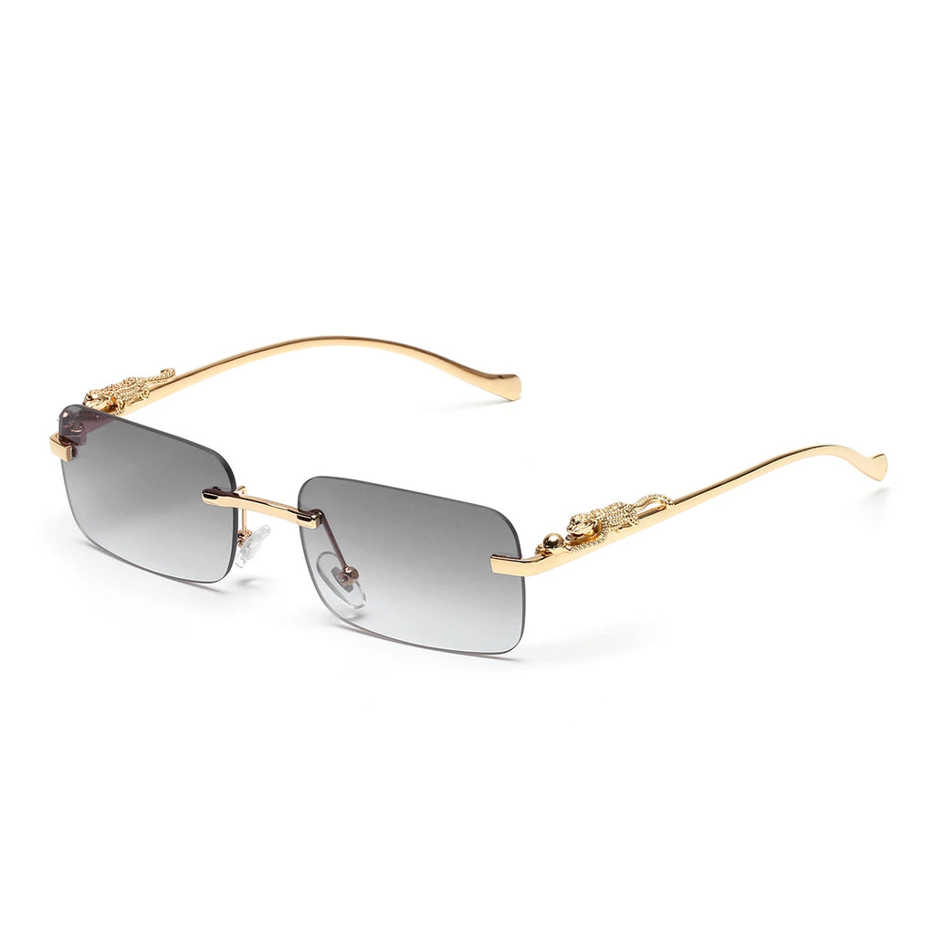 Rimless Sunglasses UV400 Fashion Square Metal Glasses Unisex