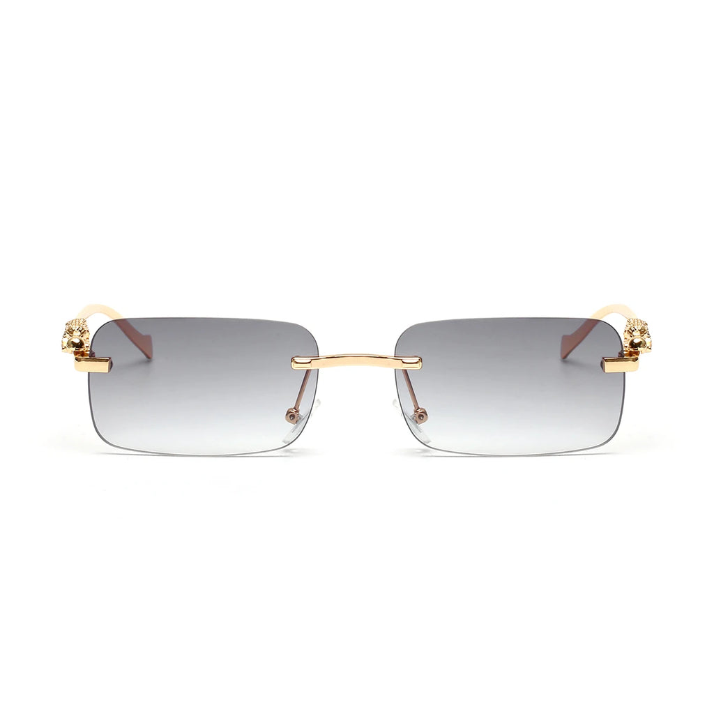 Rimless Sunglasses UV400 Fashion Square Metal Glasses Unisex