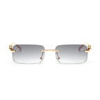 Rimless Sunglasses UV400 Fashion Square Metal Glasses Unisex