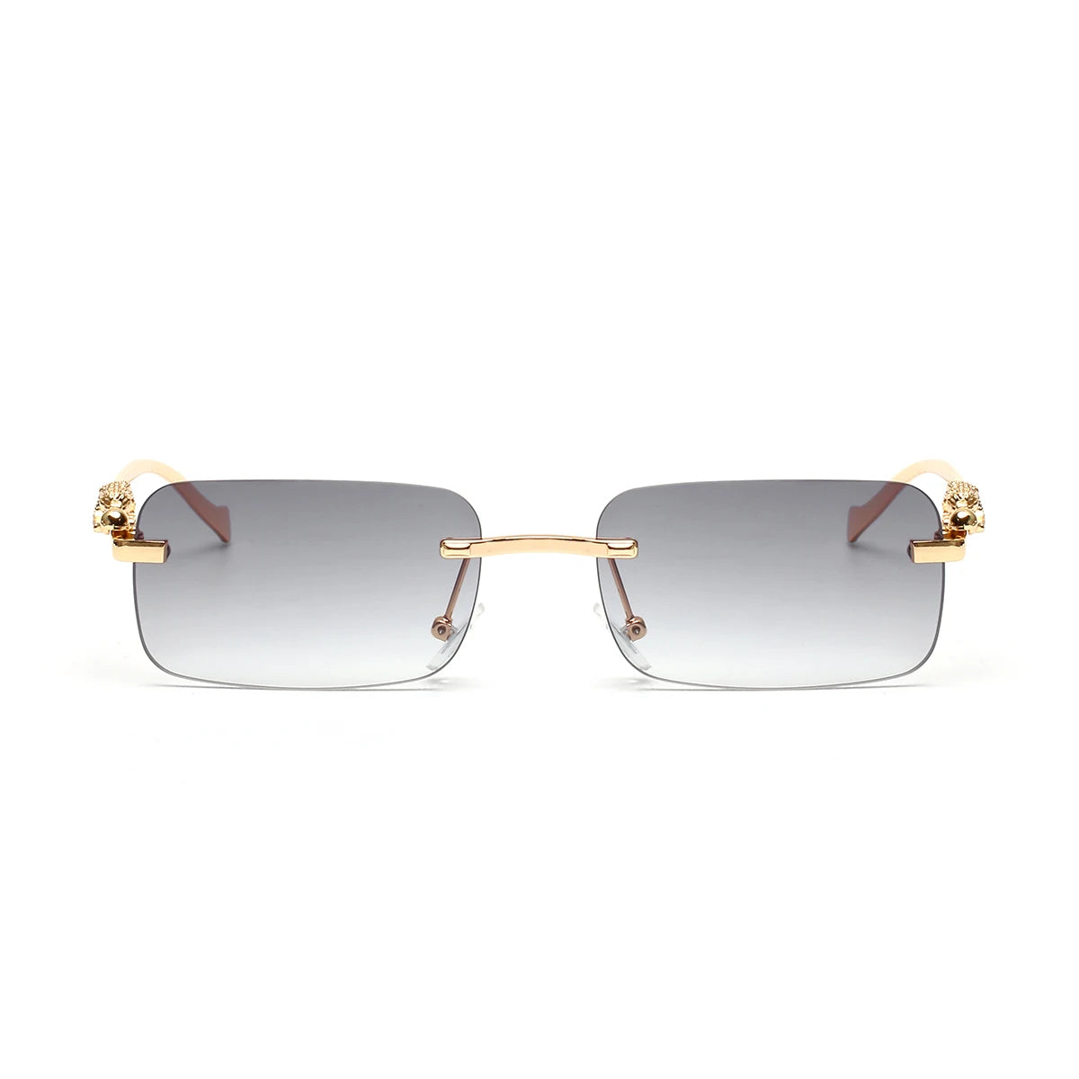 Rimless Sunglasses UV400 Fashion Square Metal Glasses Unisex