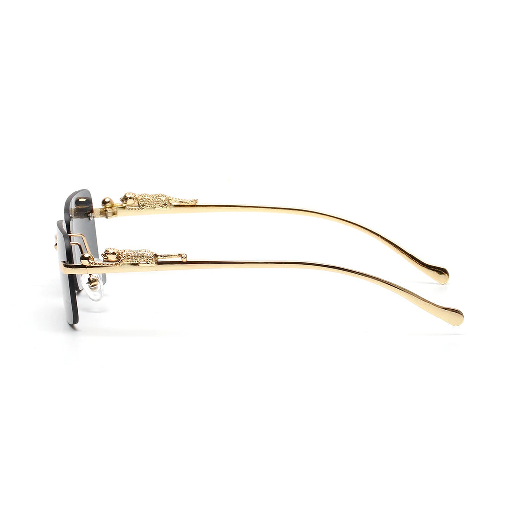 Rimless Sunglasses UV400 Fashion Square Metal Glasses Unisex
