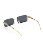 Rimless Sunglasses UV400 Fashion Square Metal Glasses Unisex