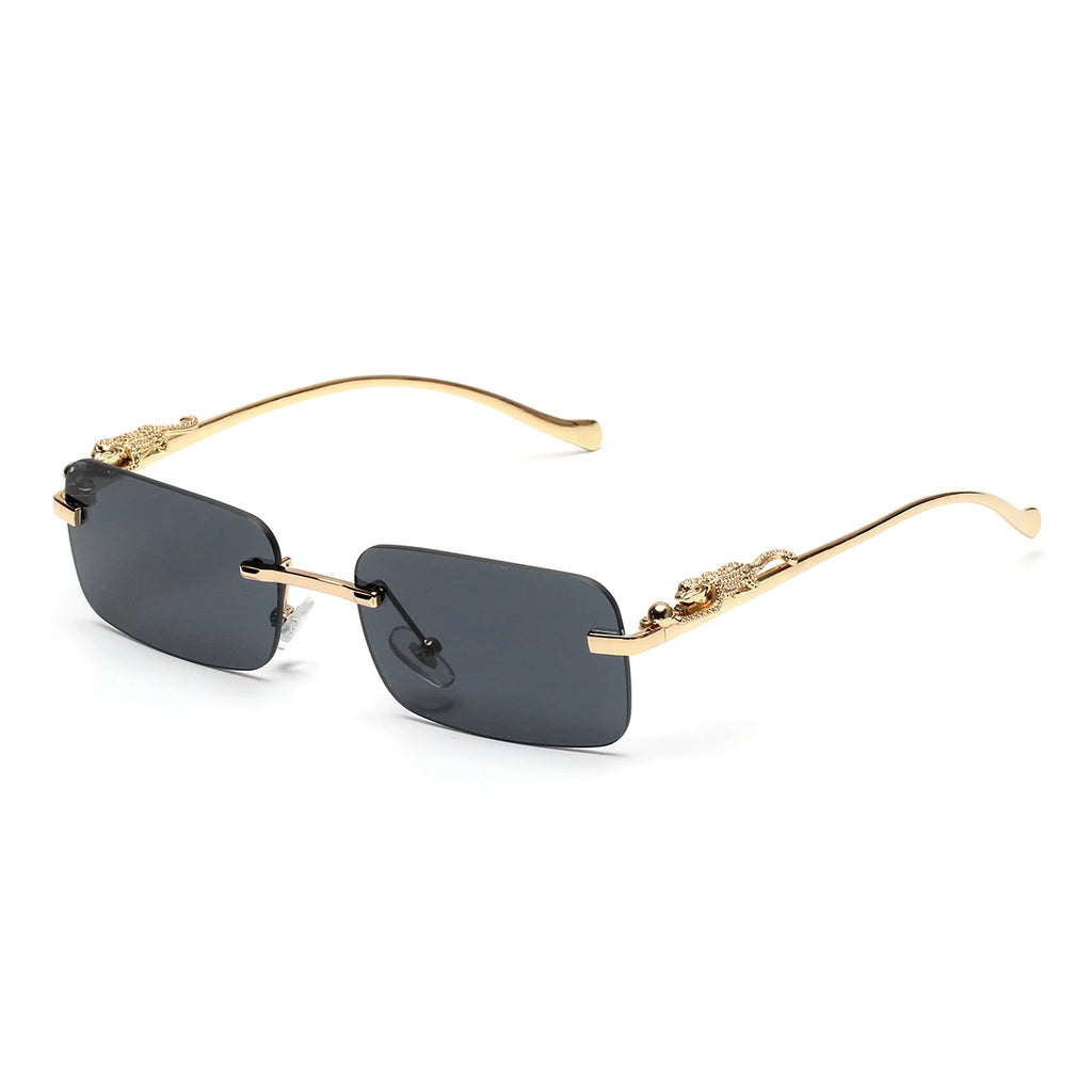 Rimless Sunglasses UV400 Fashion Square Metal Glasses Unisex