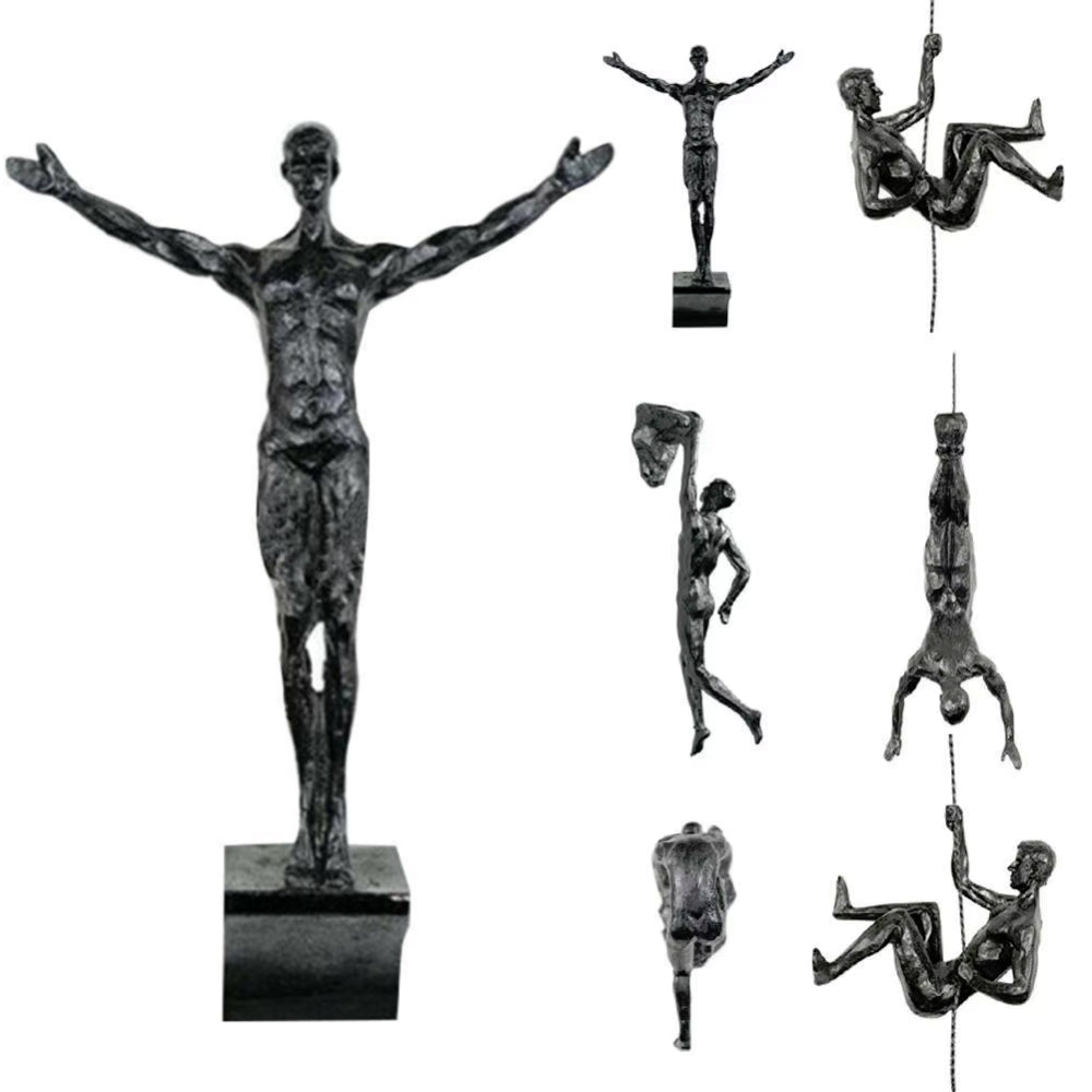 6pcs/set Rock Climbing Resin Wall Hanging Decoration Sculpture Ornaments