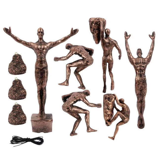 6pcs/set Rock Climbing Resin Wall Hanging Decoration Sculpture Ornaments
