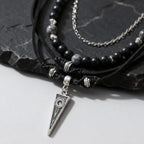 Rock Punk Multi-Layer Leather Necklace With Pendant