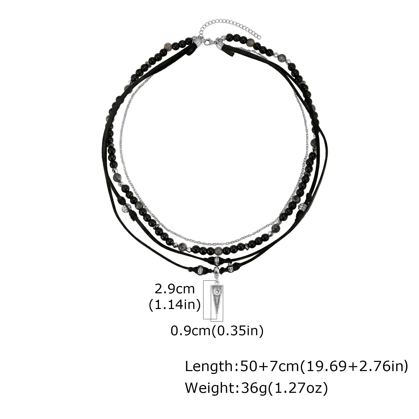 Rock Punk Multi-Layer Leather Necklace With Pendant