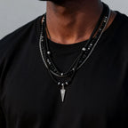 Rock Punk Multi-Layer Leather Necklace With Pendant