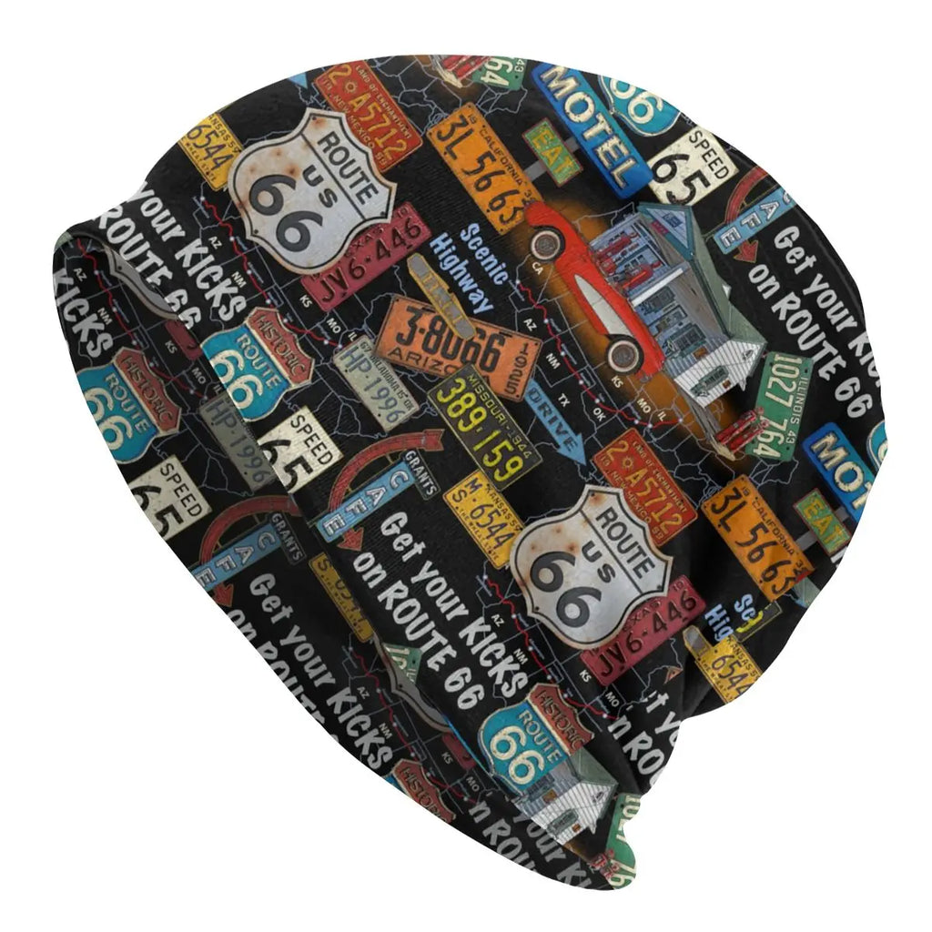 Route 66 America Road Vintage Beanie Skullies Hats