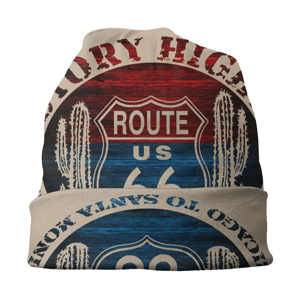 Route 66 America Road Vintage Beanie Skullies Hats