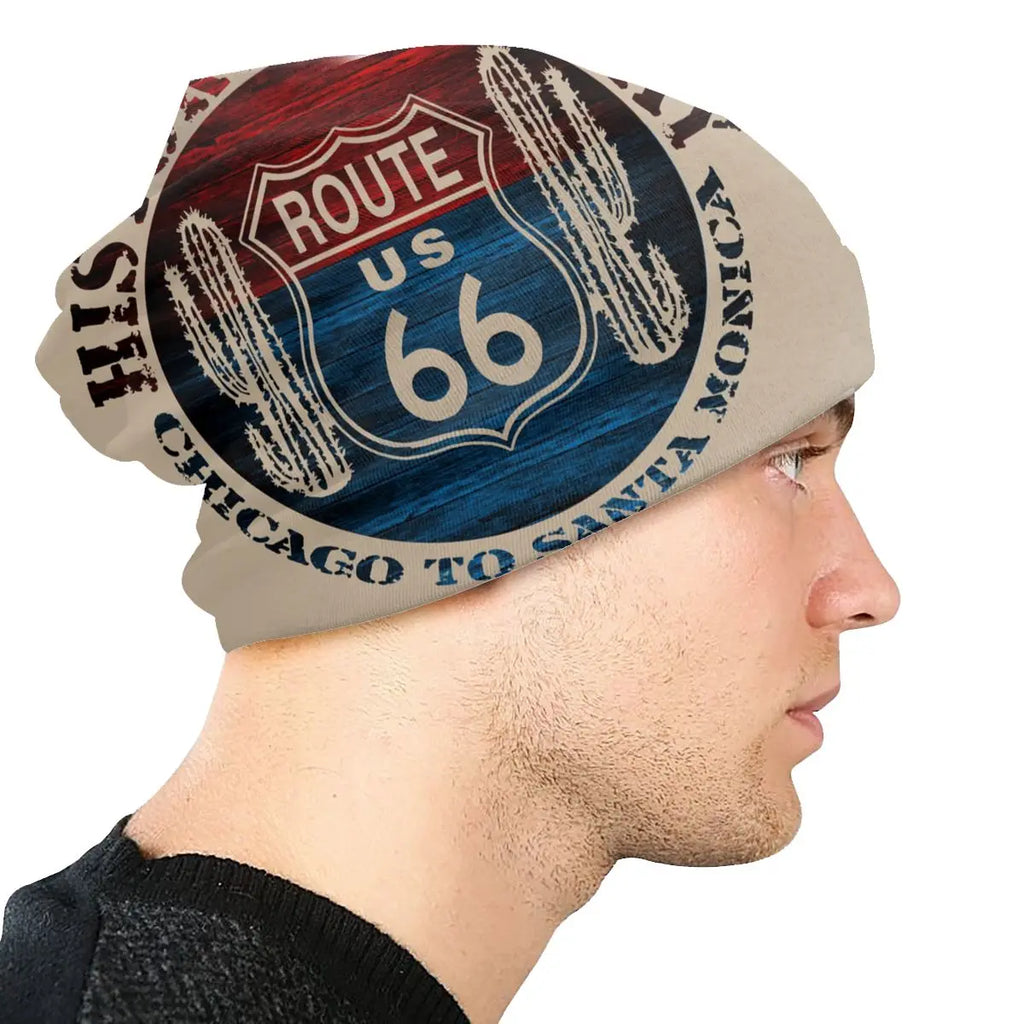 Route 66 America Road Vintage Beanie Skullies Hats