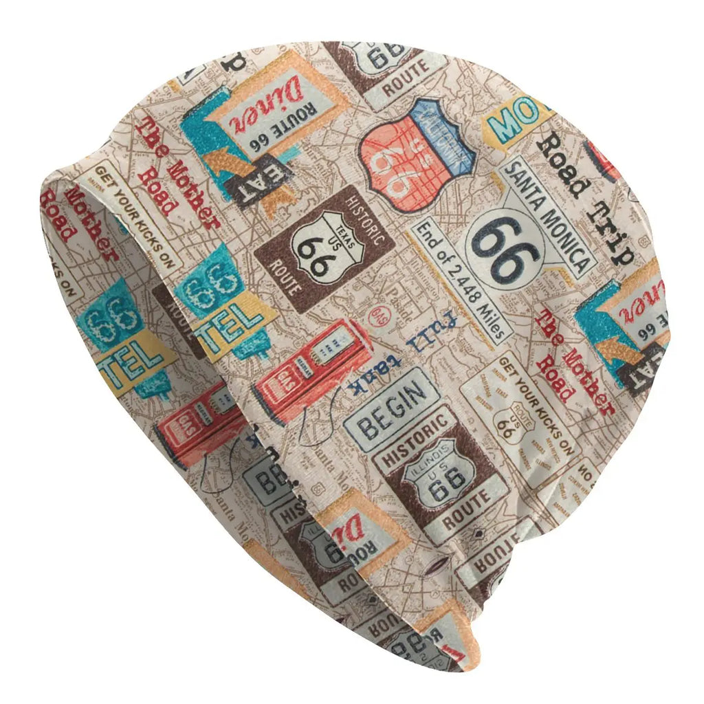 Route 66 America Road Vintage Beanie Skullies Hats