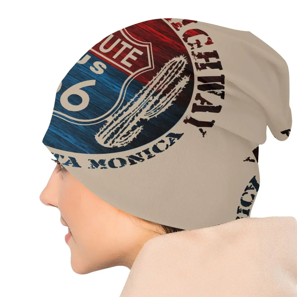 Route 66 America Road Vintage Beanie Skullies Hats