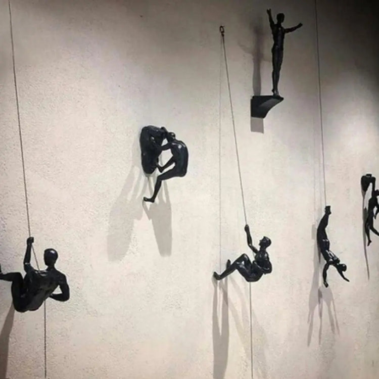 Creative 9pcs Rock Climber Hanging Resin Pendant Home Wall Decorative Set / Sculpture Artwork Courtyard Ornaments