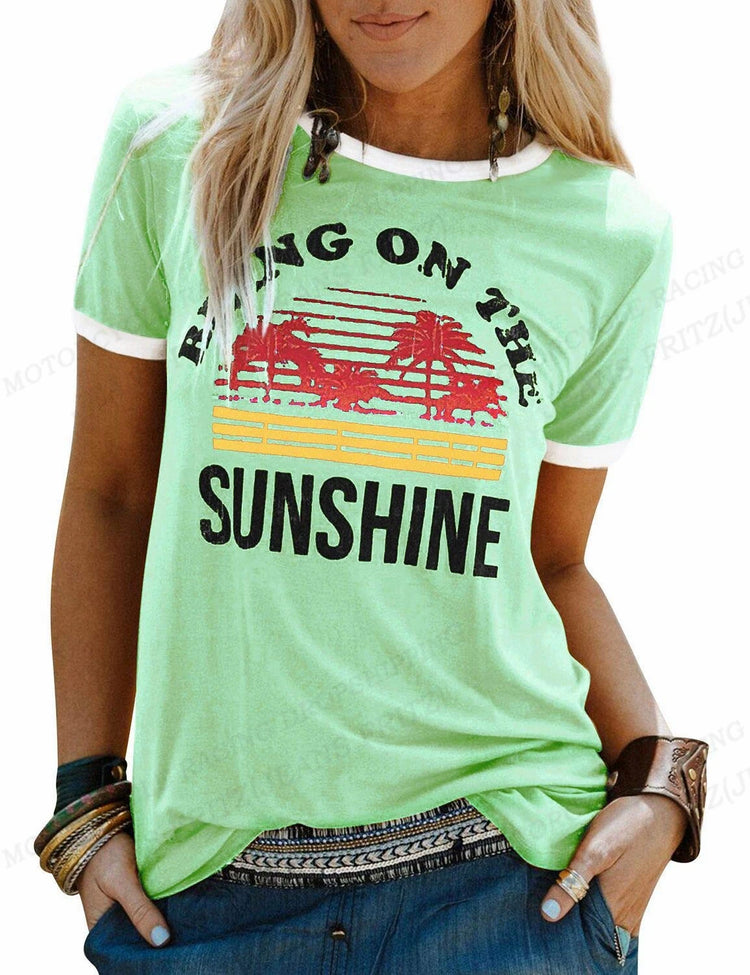 "Bring On The Sunshine" Groovy T-shirt - Trendy Summer Top