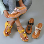 Summer Sandals Open-Toe Roman Platform Wedges Beach Shoes Slides