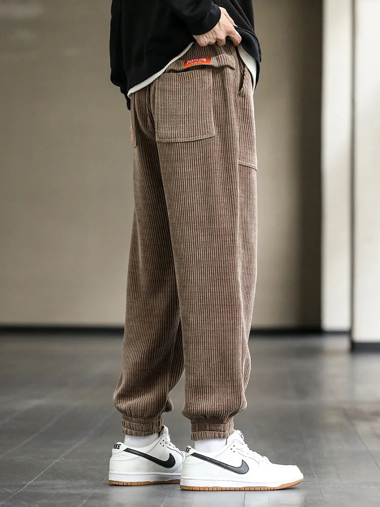 Baggy Corduroy Retro Streetwear Loose Harem Pants Plus Sizes