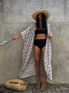 Beach Wrap Bikini Swimwear Cover Up Kimono-Style Resort Wear Sarong