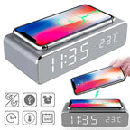 Wireless Phone Fast Charging Bedside Station Dock and Alarm Clock