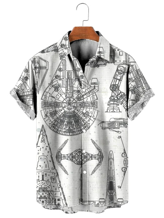 Men's Stylish Shirt Short Sleeves Design Pattern Summer Top Oversized Big & Tall Men