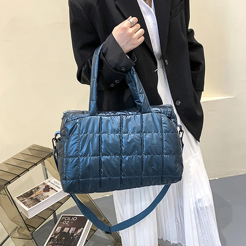 Shoulder Handbag Puffer Tote Space-Padded Large Capacity
