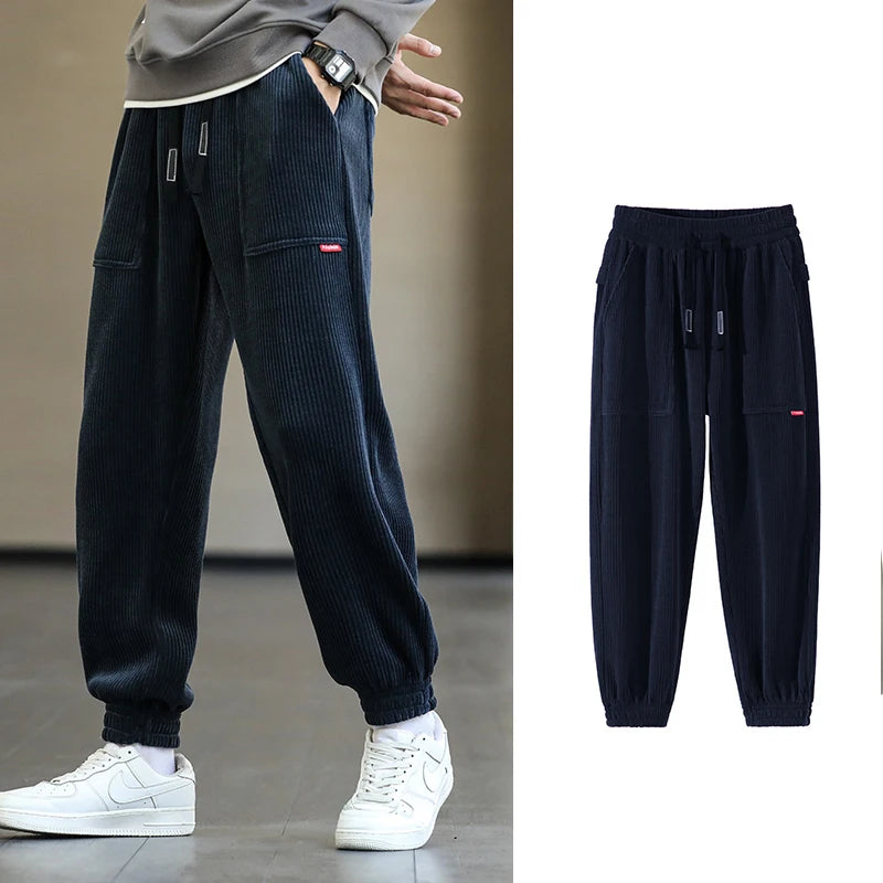 Baggy Corduroy Retro Streetwear Loose Harem Pants Plus Sizes